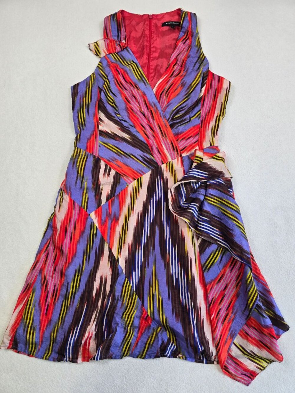Nanette Lepore 2 Small Multicolor 100% Silk Sleeveless Dress